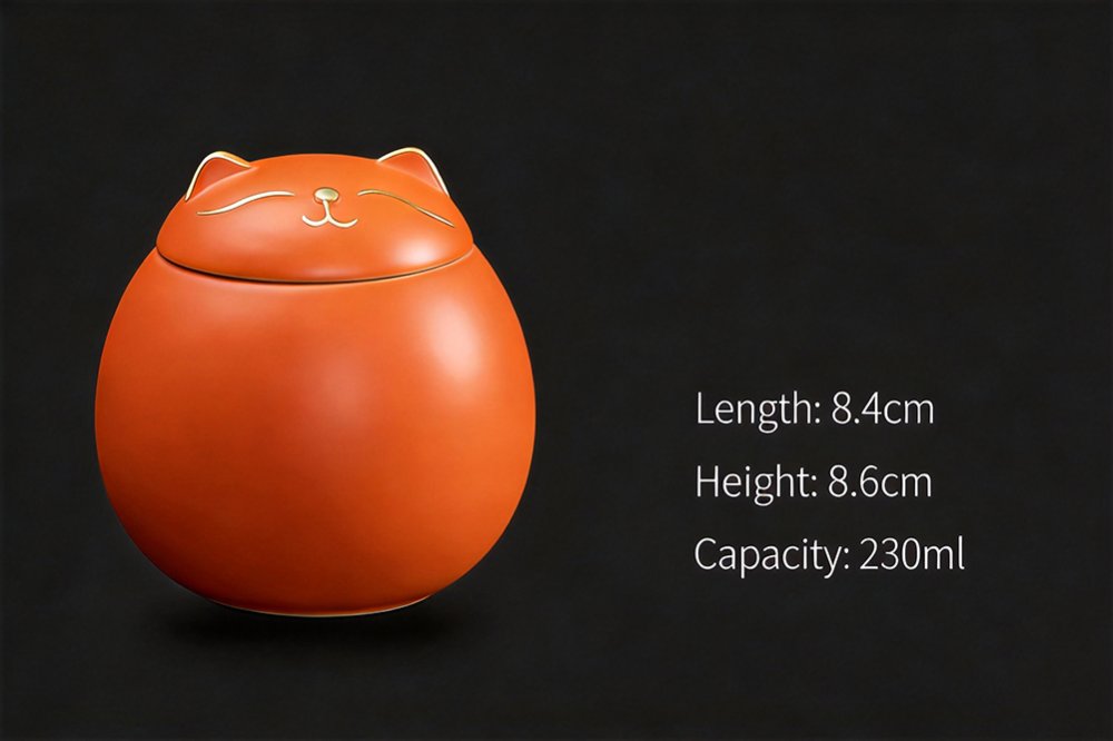 Cute Cat Shaped Pet Urn for Ashes - Ceramic Pet Memorial Ashes Keepsake Urn