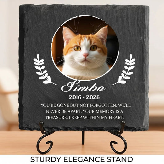 Custom Cat Memorial Stone, Personalized Pet Headstone with Photo and Name, Outdoor Grave Marker for Garden Tribute