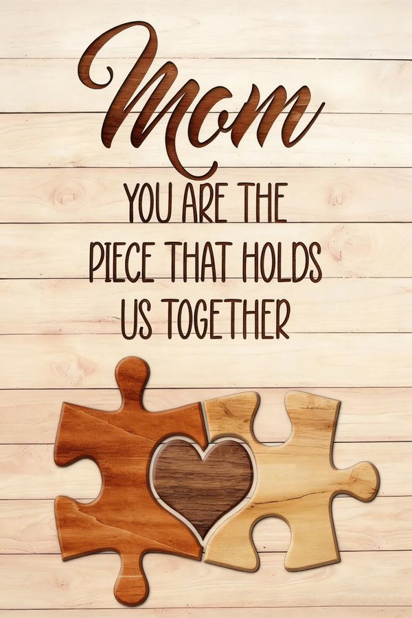 Mothers - Mom You Are The Piece That Hold Us Together - Personalized Poster - 2 Children
