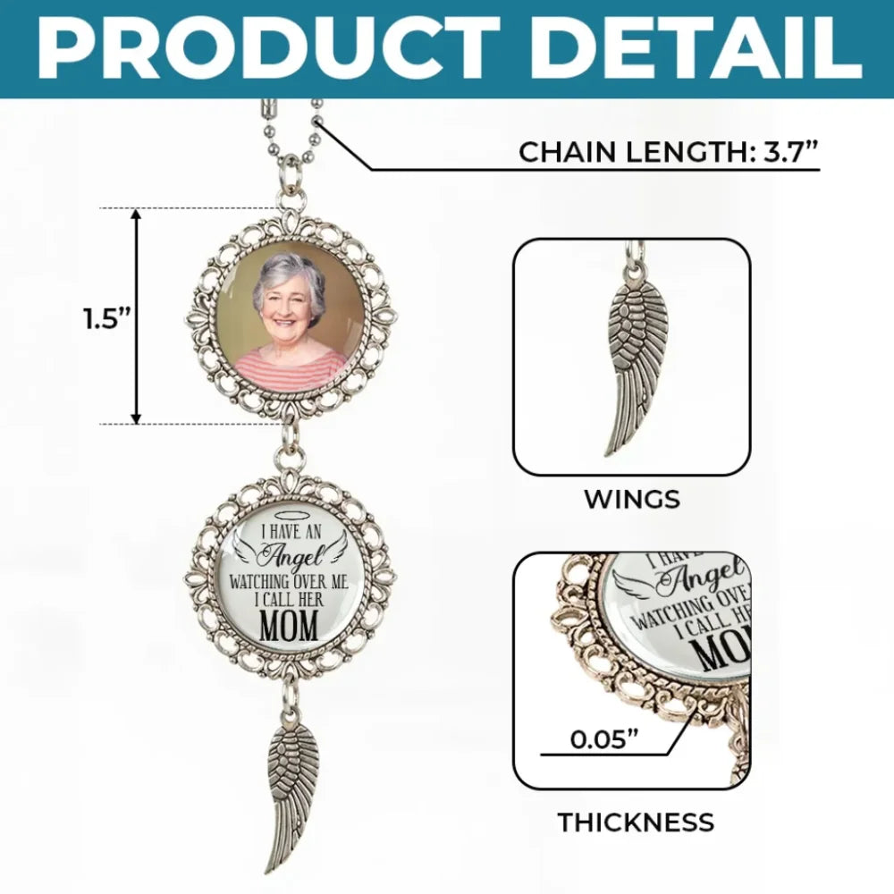 Custom Memorial Car Hanging Ornament, Personalized Photo Car Charm Sympathy Gift