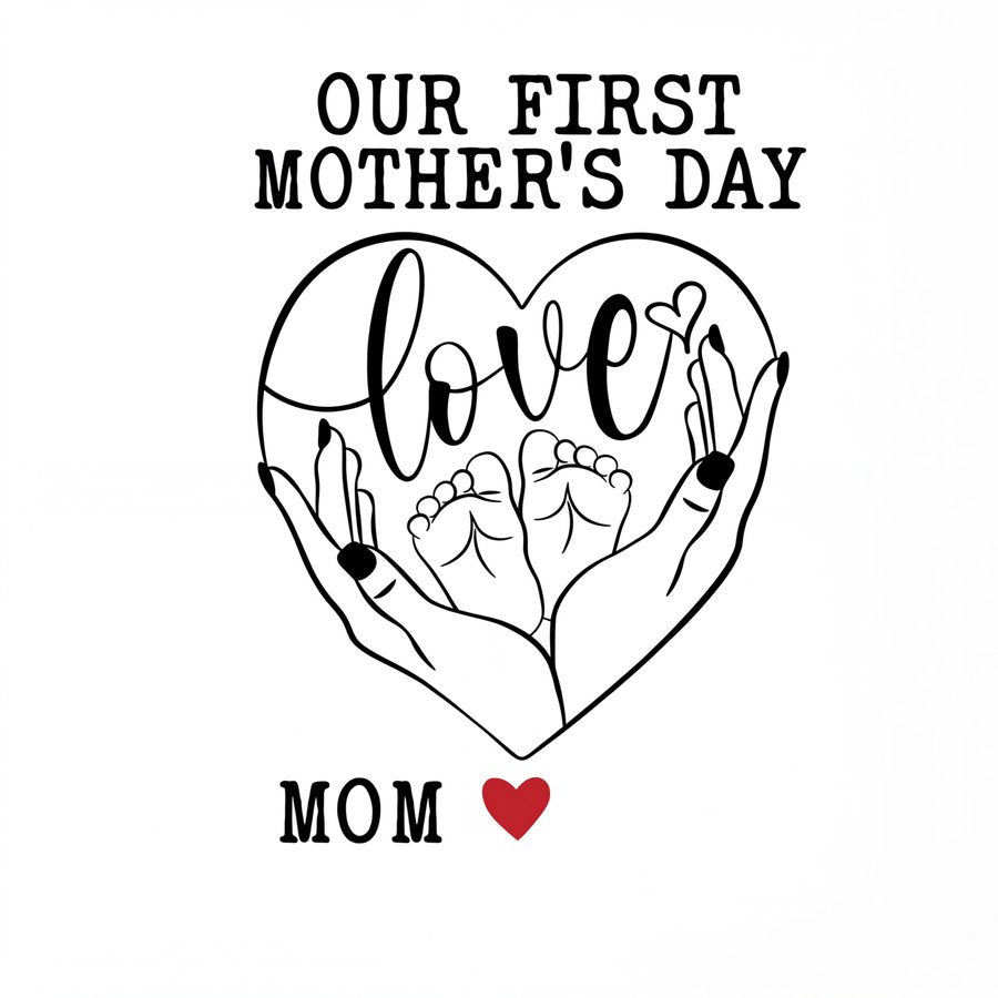 Our First Mother's Day Mom Holding Baby Feet Custom Name & Date Mug - 11oz