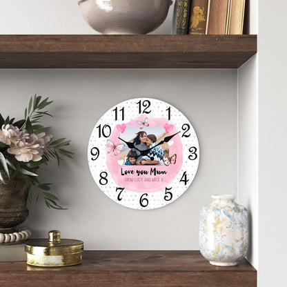 Personalized Love You Mum Photo Wall Clock Custom Mother's Day Gift