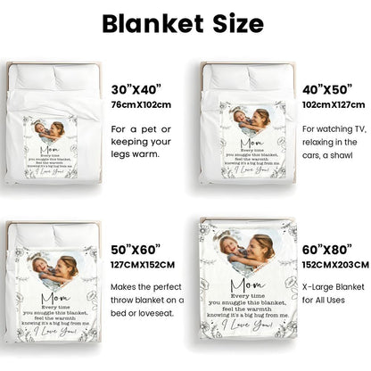 Personalized Photo Blanket for Mom Custom Heart Mother's Day Gift