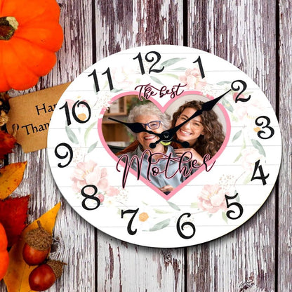 Personalized Mom Photo Wall Clock Custom Mother's Day Gift