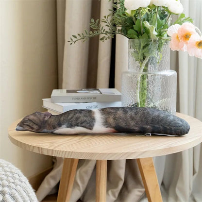 Custom No-White-Edge Cat Body Pillow, Shaped Pet Pillow, Personalized Couch Cushion
