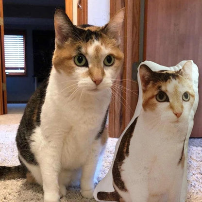 Custom Pet Body Pillow with White Border - Personalized Cat & Dog Shaped Plush Cushion, Funny Pet Lover Gift