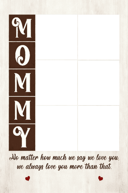 Custom MOMMY Photo Collage Canvas Print – Personalized Mother's Day Gift with Kids Photos