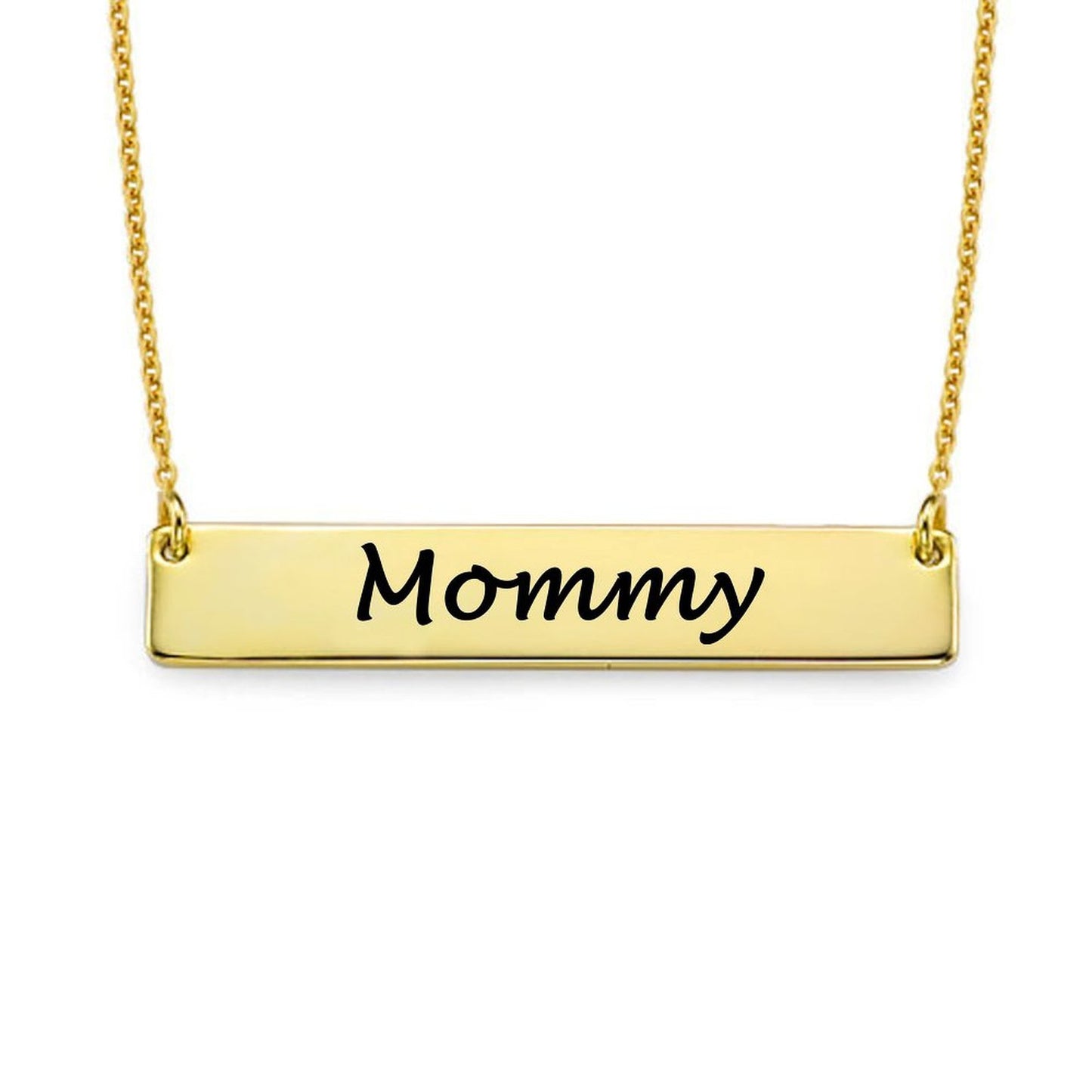 Personalized Mommy Bar Necklace, Custom Name Engraved Gold Bar Necklace, Mother's Day Gift for Mom