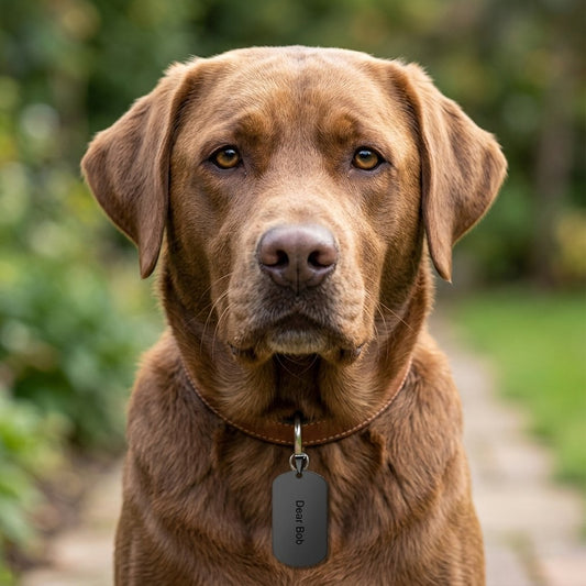Personalized Black Military Pet Tag Necklace - Custom Engraved Dog & Cat ID Tag