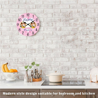 Personalized Mom Photo Wall Clock Home Is Where Mum Is Gift