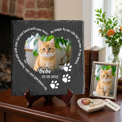 Personalized Pet Memorial Stone - Custom Cat Grave Marker with Photo