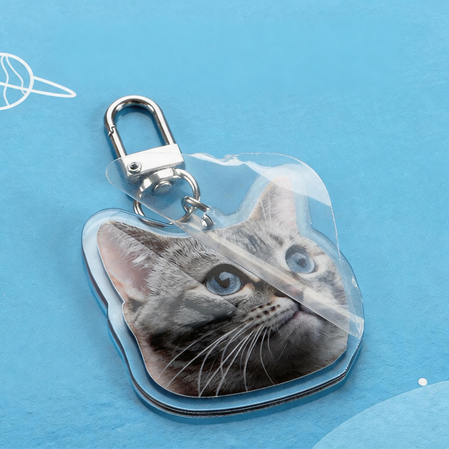Custom Pet Acrylic Keychain - Personalized Cat & Dog Photo Keyring Gift