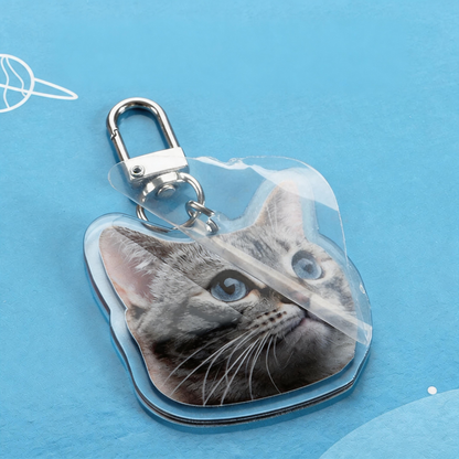 Custom Pet Acrylic Keychain - Personalized Cat & Dog Photo Keyring Gift