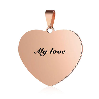 Custom Rose Gold Heart Pet Tag with Personalized Engraving