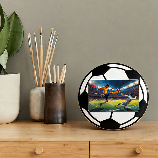 Custom Football Photo Frame, Personalized Soccer Ball Frame 2026 World Cup Gift for Kids Boys Football Fans