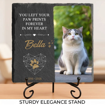 Custom Cat Memorial Stone with Photo, Personalized Pet Grave Marker for Outdoor Garden Tribute