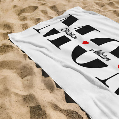Personalized MOM Beach Towel Custom Name Mother's Day Gift