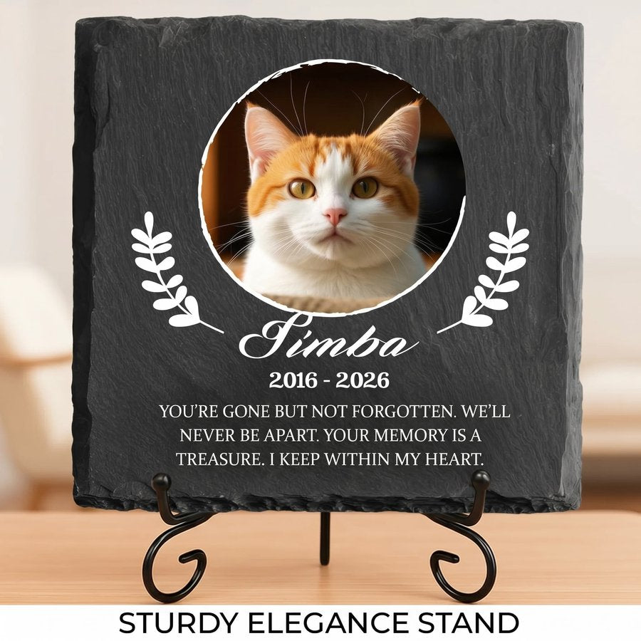 Custom Cat Memorial Stone, Personalized Pet Headstone with Photo and Name, Outdoor Grave Marker for Garden Tribute