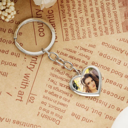 Personalized Thermochromic Heart Photo Keychain - Custom Picture Keychain for Couples, Stainless Steel Memorial Jewelry Gift for Anniversary, Birthday, Valentine's Day