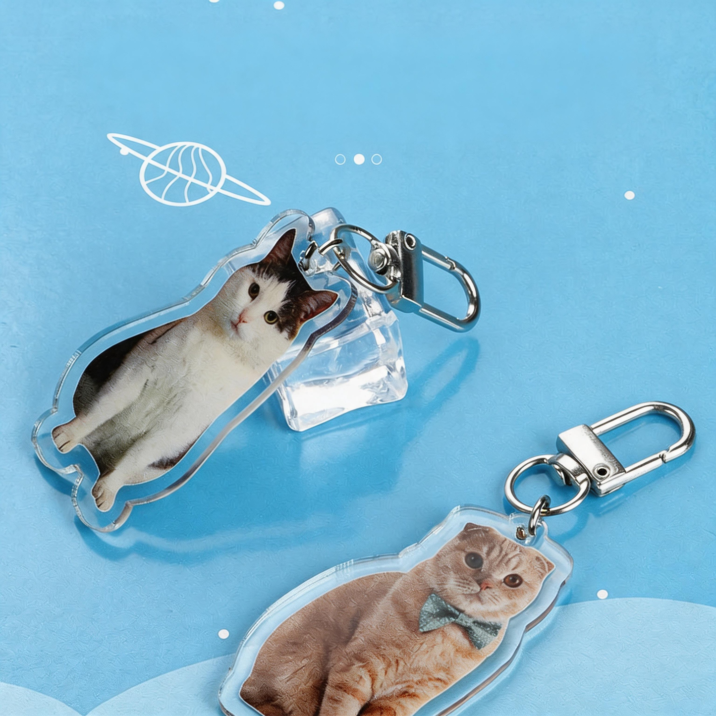 Custom Pet Acrylic Keychain - Personalized Cat & Dog Photo Keyring Gift