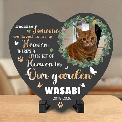 Personalized Pet Memorial Garden Stone, Custom Cat Grave Marker, Heart Shaped Sympathy Memorial Stone for Outdoor Garden Decor