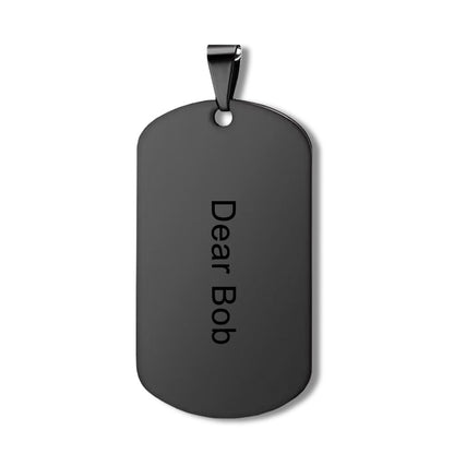 Personalized Black Military Pet Tag Necklace - Custom Engraved Dog & Cat ID Tag