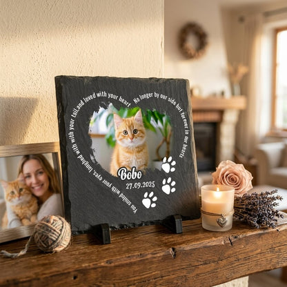 Personalized Pet Memorial Stone - Custom Cat Grave Marker with Photo