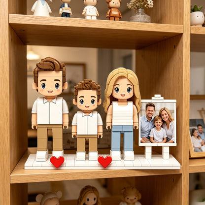 Custom Mini Brick Figure with Photo Frame, Personalized Building Block Doll Gift for Couples, Friends & Family