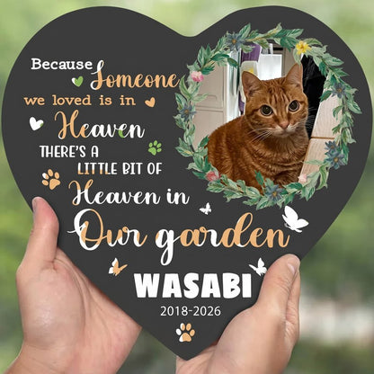 Personalized Pet Memorial Garden Stone, Custom Cat Grave Marker, Heart Shaped Sympathy Memorial Stone for Outdoor Garden Decor