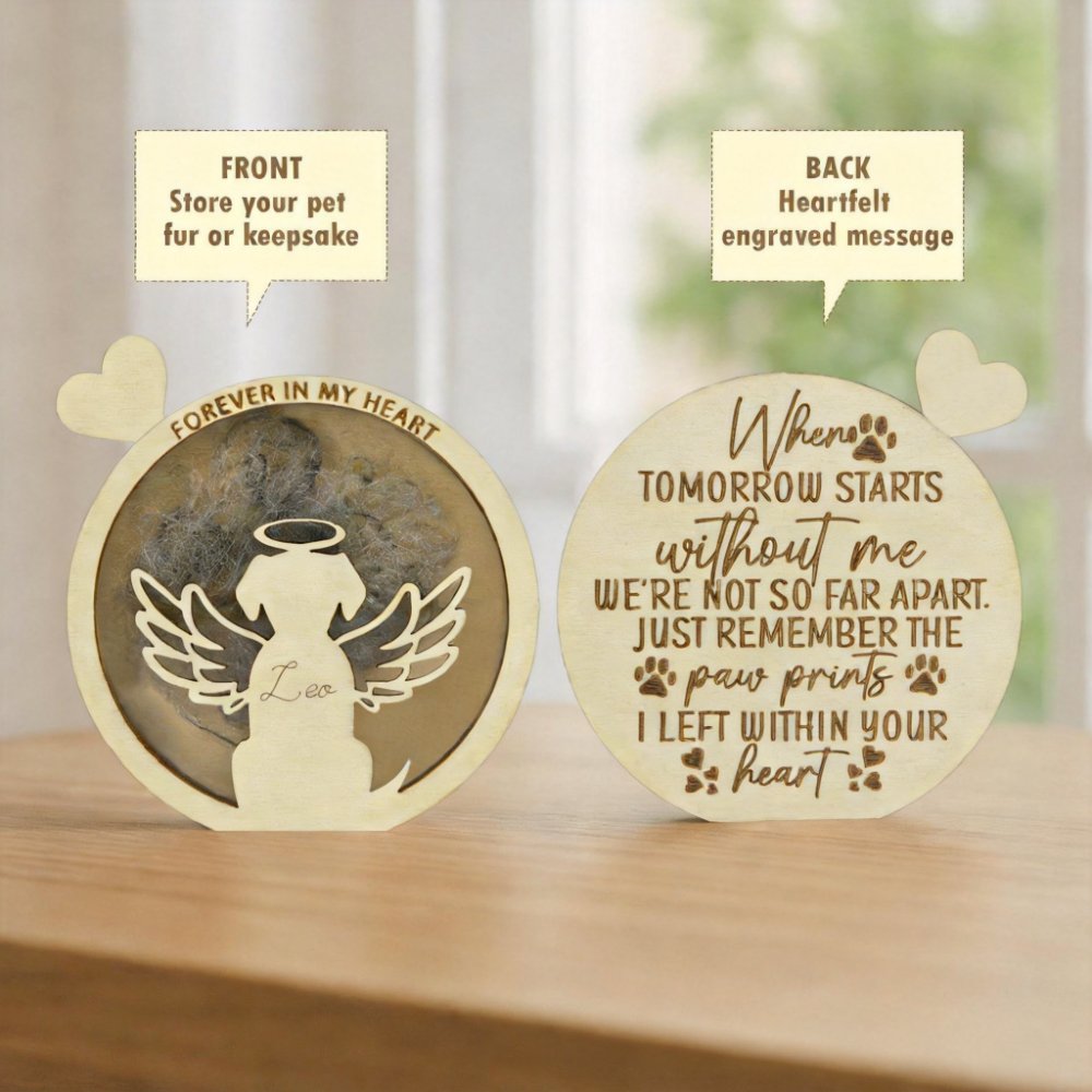 Custom Pet Memorial Hair Keepsake Box, Personalized Dog Remembrance Memory Gift