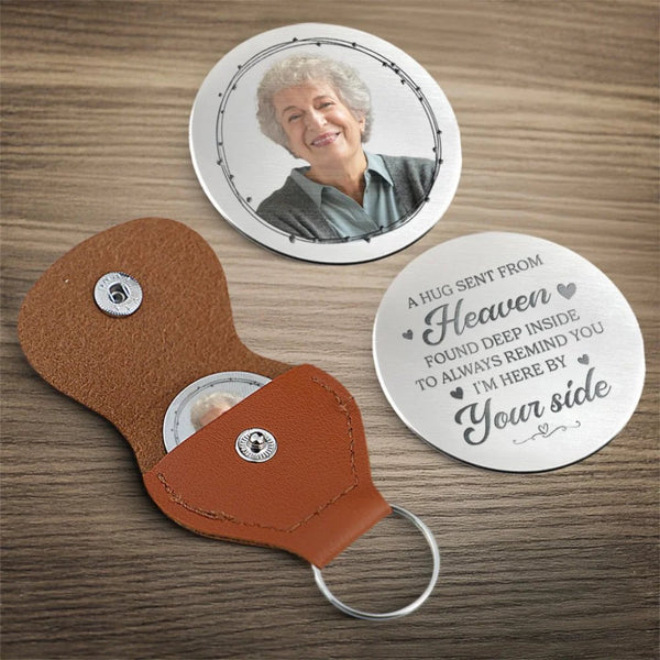 Custom Photo Pocket Hug - Personalized Memorial Sympathy Gifts For Loss Of Mom, Dad - In Loving Memory Of A Beautiful Soul