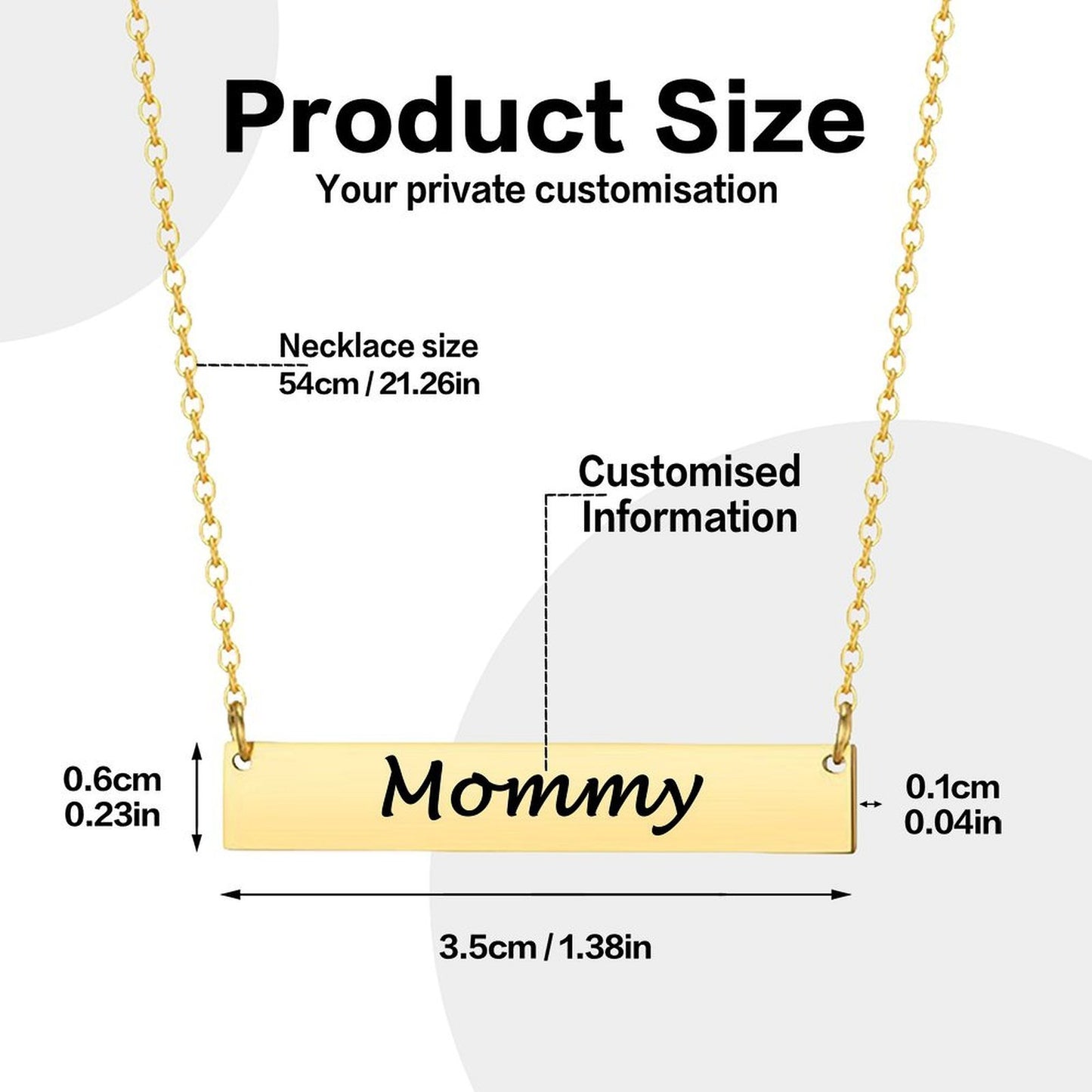 Personalized Mommy Bar Necklace, Custom Name Engraved Gold Bar Necklace, Mother's Day Gift for Mom