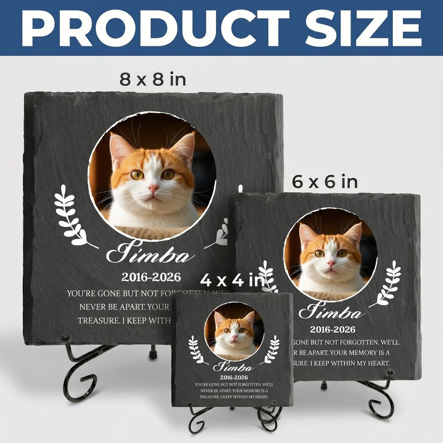 Custom Cat Memorial Stone, Personalized Pet Headstone with Photo and Name, Outdoor Grave Marker for Garden Tribute