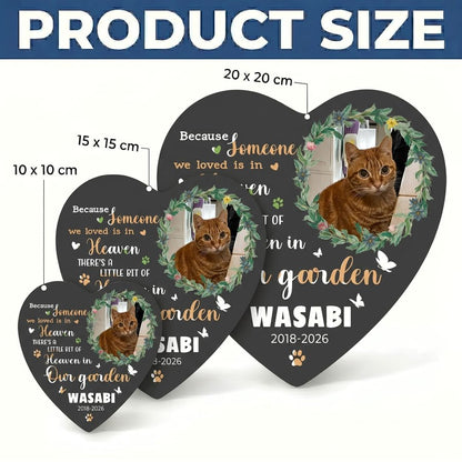 Personalized Pet Memorial Garden Stone, Custom Cat Grave Marker, Heart Shaped Sympathy Memorial Stone for Outdoor Garden Decor
