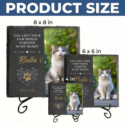 Custom Cat Memorial Stone with Photo, Personalized Pet Grave Marker for Outdoor Garden Tribute