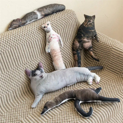 Custom No-White-Edge Cat Body Pillow, Shaped Pet Pillow, Personalized Couch Cushion