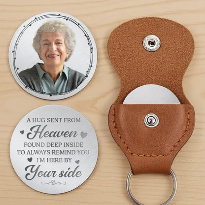 Custom Photo Pocket Hug - Personalized Memorial Sympathy Gifts For Loss Of Mom, Dad - In Loving Memory Of A Beautiful Soul