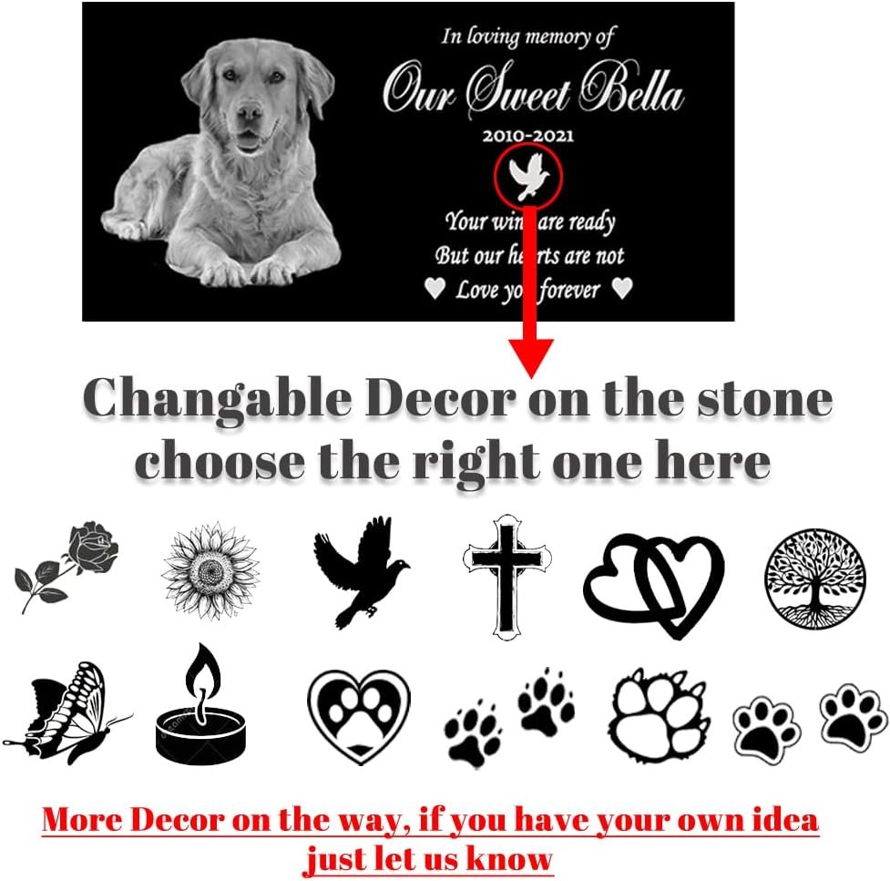 Custom Pet Memorial Grave Marker, Personalized Dog Memorial Plaque