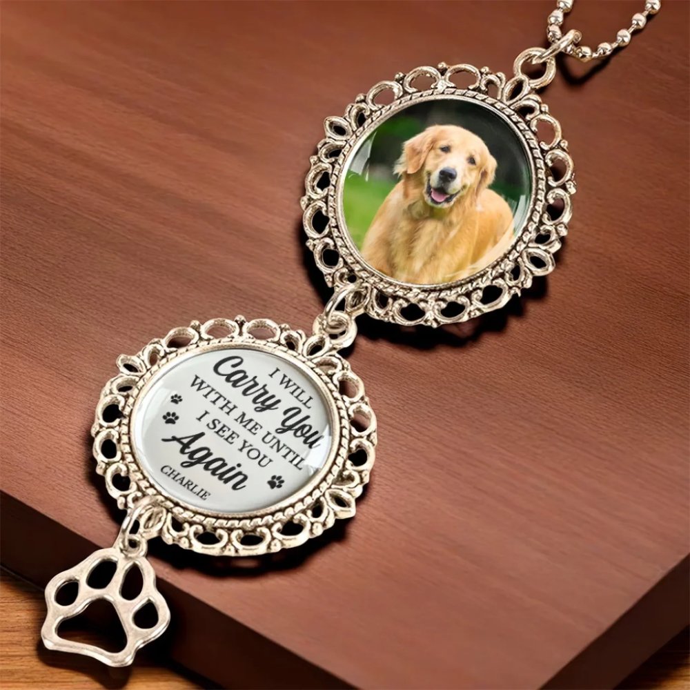 Custom Pet Memorial Car Hanging Ornament, Personalized Dog Photo Car Charm Gift for Pet Loss Sympathy