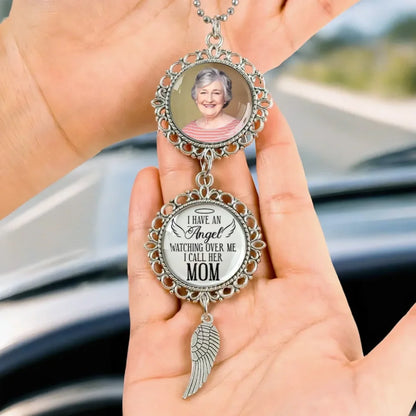 Custom Memorial Car Hanging Ornament, Personalized Photo Car Charm Sympathy Gift