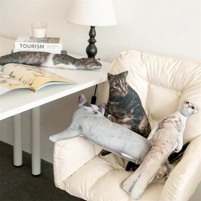 Custom No-White-Edge Cat Body Pillow, Shaped Pet Pillow, Personalized Couch Cushion
