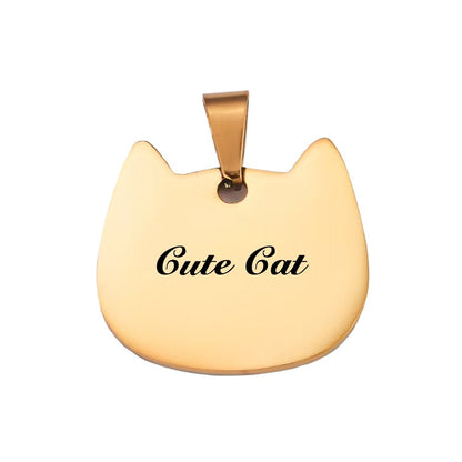 Custom Cat-Shaped Pet Tag with Personalized Name Engraving