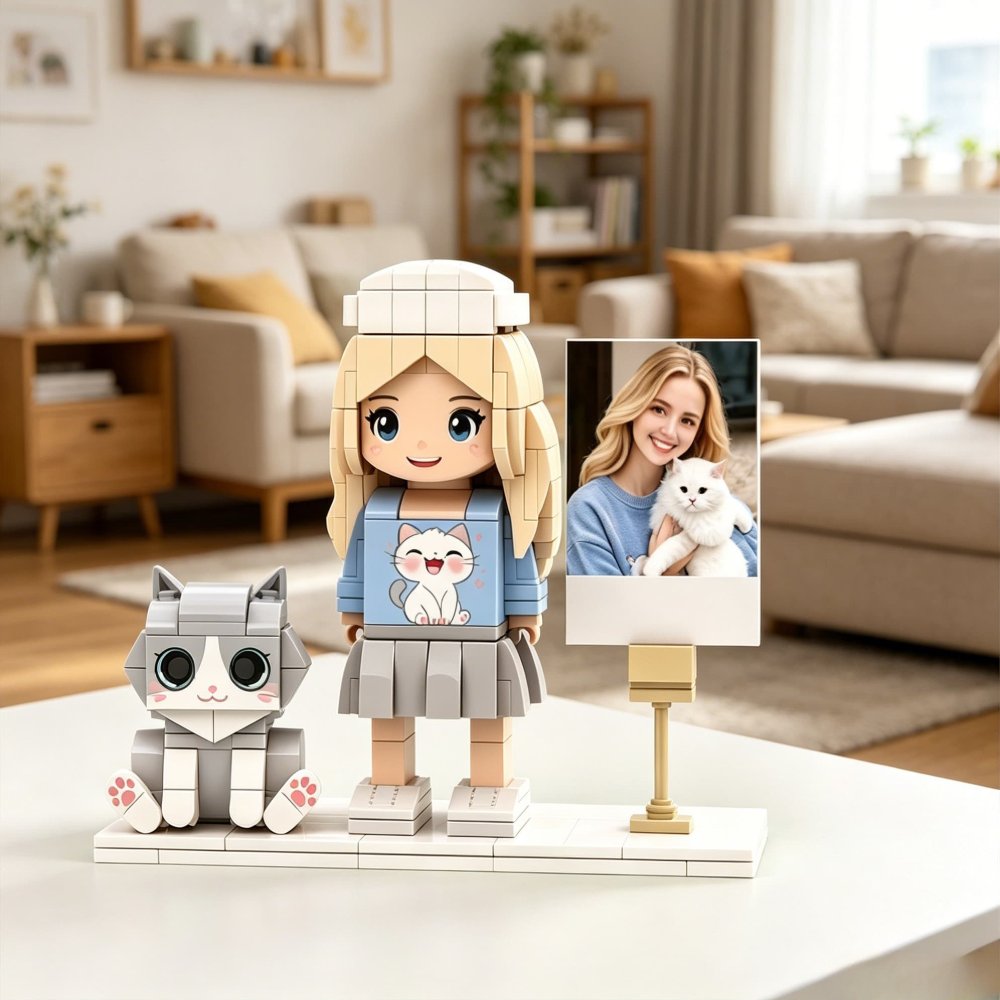 Custom Brick Figure, Personalized Building Block Doll Gift from Photo for Pet Lovers