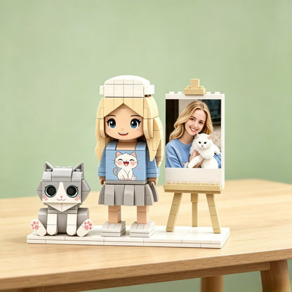 Custom Brick Figure, Personalized Building Block Doll Gift from Photo for Pet Lovers