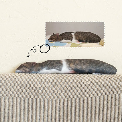 Custom No-White-Edge Cat Body Pillow, Shaped Pet Pillow, Personalized Couch Cushion