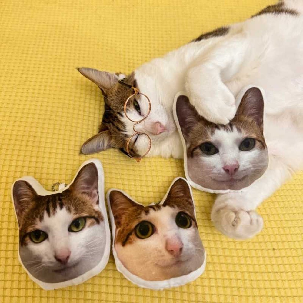 Custom Pet Body Pillow with White Border - Personalized Cat & Dog Shaped Plush Cushion, Funny Pet Lover Gift