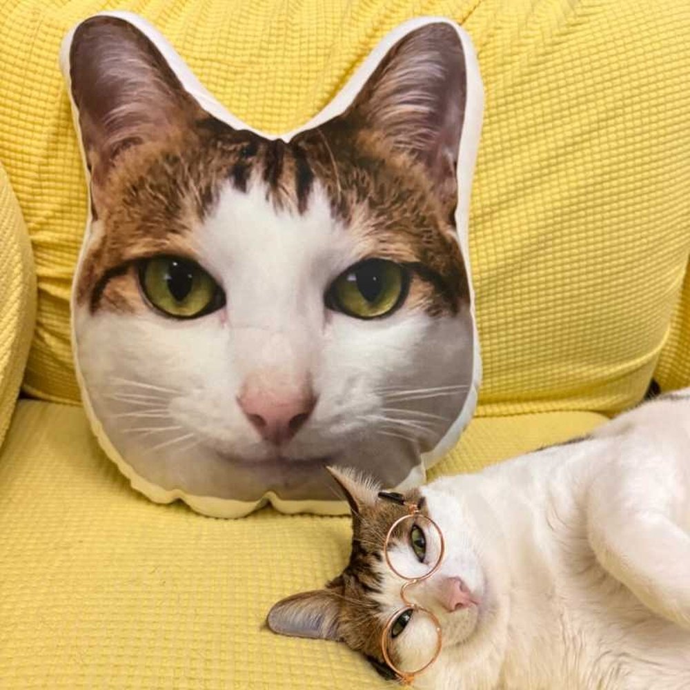 Custom Pet Body Pillow with White Border - Personalized Cat & Dog Shaped Plush Cushion, Funny Pet Lover Gift