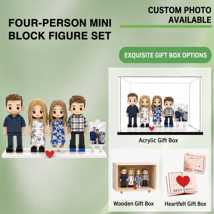 Custom Mini Brick Figure with Photo Frame, Personalized Building Block Doll Gift for Couples, Friends & Family