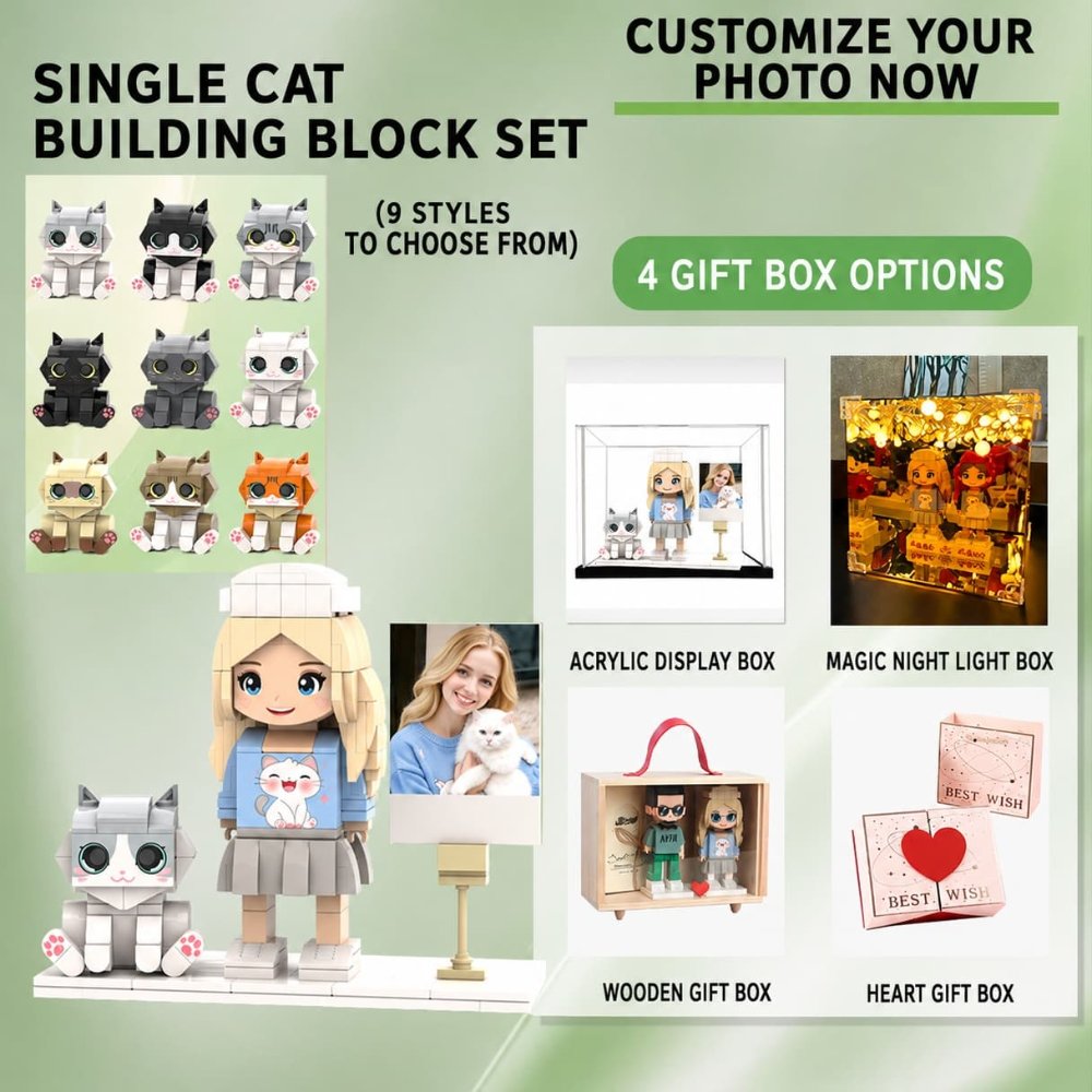 Custom Brick Figure, Personalized Building Block Doll Gift from Photo for Pet Lovers