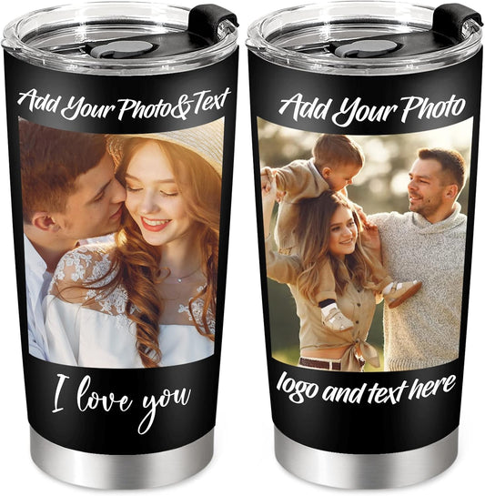 Personalized Stainless Steel Photo Coffee Tumbler Mug - 20oz